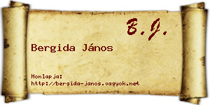 Bergida János névjegykártya